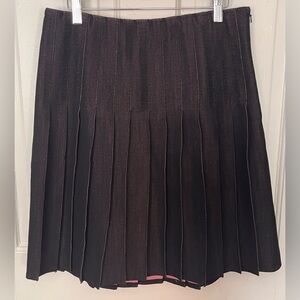 Jean Pleated Mini Skirt